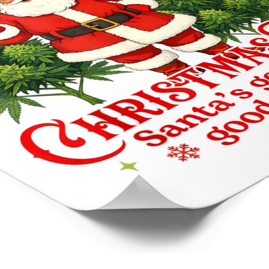 Weed Lover Smoking Light Up Christmas Tree  Poster (Hoek)