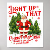 Weed Lover Smoking Light Up Christmas Tree  Poster (Voorkant)