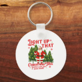 Weed Lover Smoking Light Up Christmas Tree  Sleutelhanger (Voorkant)