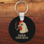 Weed Meme Funny Fried Chicken Smoking  Sleutelhanger (Voorkant)