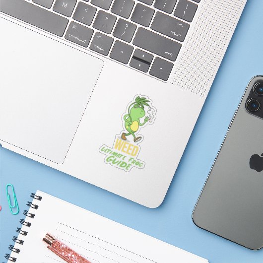 Weed Ultimate Frog Guide Sticker (Laptop met iPhone)