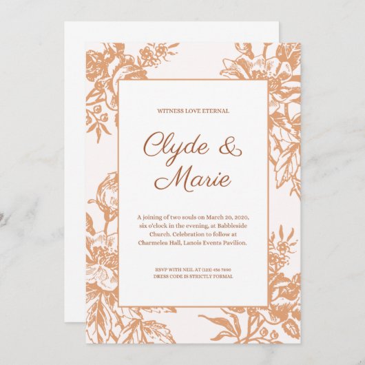 Weedding Fall Invitation Nude (Devant / Derrière)