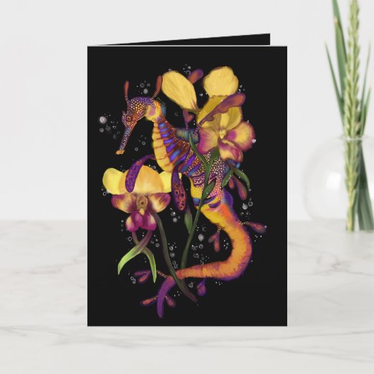 Weedy Seadragon met Orchids Bedankt Kaart (Voorkant)