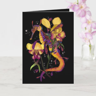 Weedy Seadragon met Orchids Bedankt Kaart