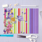 Weefpapier Floral Paarse streep Tissuepapier (Craft)
