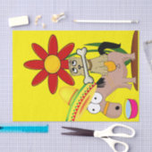 Weefpapier Mexicaanse Donkey Dog Sombrero Yellow Tissuepapier (Craft)