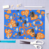 Weefpapier Oranje Zwand Blauw Tissuepapier (Craft)