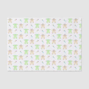 Weefpapier voor gele en groene babykleding tissuepapier