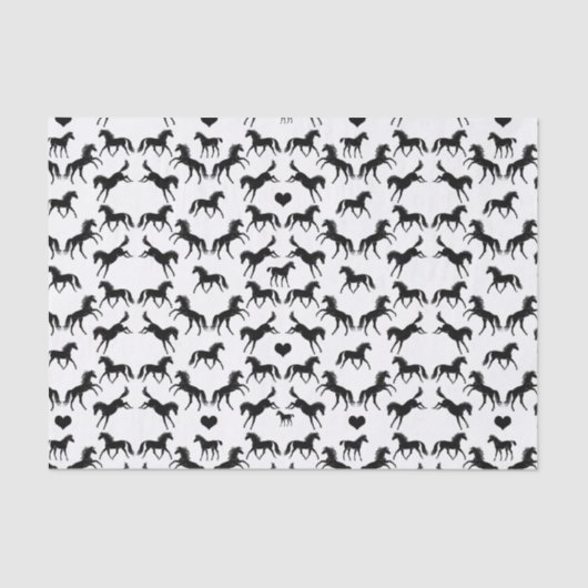Weefpapier voor kleine zwarte paarden tissuepapier (Voorkant)