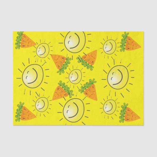 Weefpapierwortelen Sun Yellow Vegan Tissuepapier (Voorkant)
