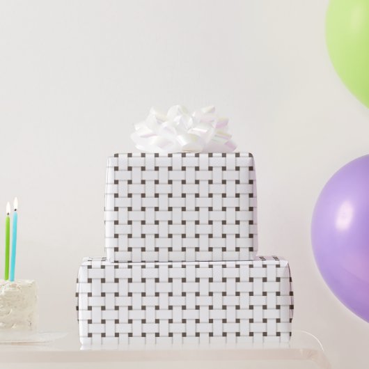 Weefpatroon op bruin, cadeaupapier (Feestgeschenken)