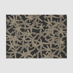 Weefsel cadeau papier zeester taupe zwart