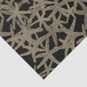 Weefsel cadeau papier zeester taupe zwart (Detail)