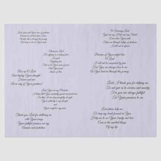 Weefsel met Christelijke gebeden Tissuepapier (Voorkant)