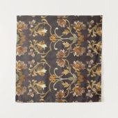  weefsel met geborduurde bloemen, achterzijde wandkleed (Voorkant)