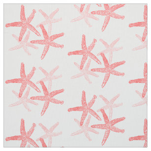 weefsel Nautisch zeesterstrand rood roze Stof