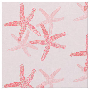 weefsel Nautisch zeesterstrand rood roze Stof