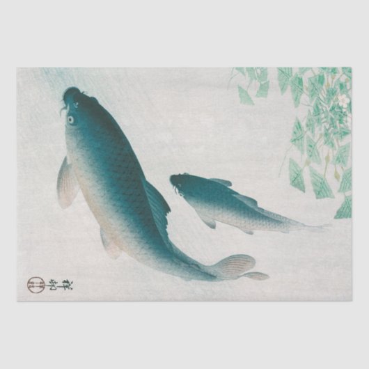 WEEFSEL : OHARA KOSON : CARP/KOI 1926 TISSUEPAPIER (Voorkant)