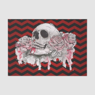Weefsel Papier Wrapping schedel Roos Gothic Chevro