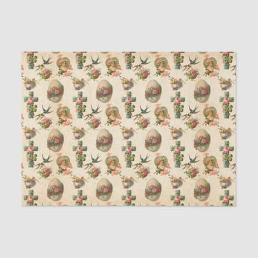 weefsel van gemengde patroonpartijen bij Pasen Tissuepapier (Voorkant)