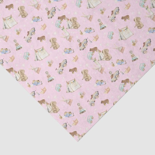 Weefseldocument 3 bladen, Speelgoedachtergrond Tissuepapier (Detail)