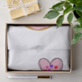 Weefseldocument Aardbeiendonut Roze Hart Tissuepapier (Geschenk)