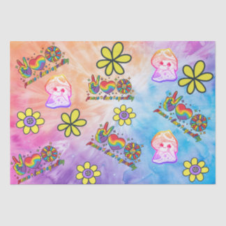 Weefseldocument met vrede liefde gelijkheid tissuepapier