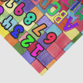Weefseldocument Nummers Alfabet Kleuren Tissuepapier (Detail)