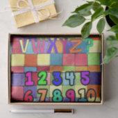 Weefseldocument Nummers Alfabet Kleuren Tissuepapier (Geschenk)