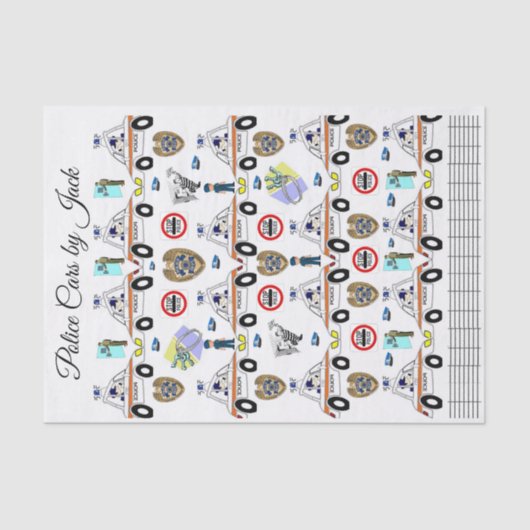 Weefseldocument Politieauto's Tissuepapier (Voorkant)