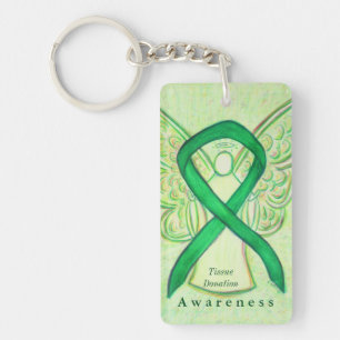 Weefseldonatie Angel Awareness Ribbon Sleutelhange Sleutelhanger