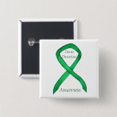 Weefseldonatie Groene bewustmaking Koolstofaangepa Vierkante Button 5,1 Cm (Voorkant /achterkant)