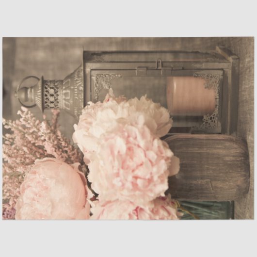 Weefselpapier 20x30 roze volken en Lantern Set 2 Tissuepapier (Voorkant)