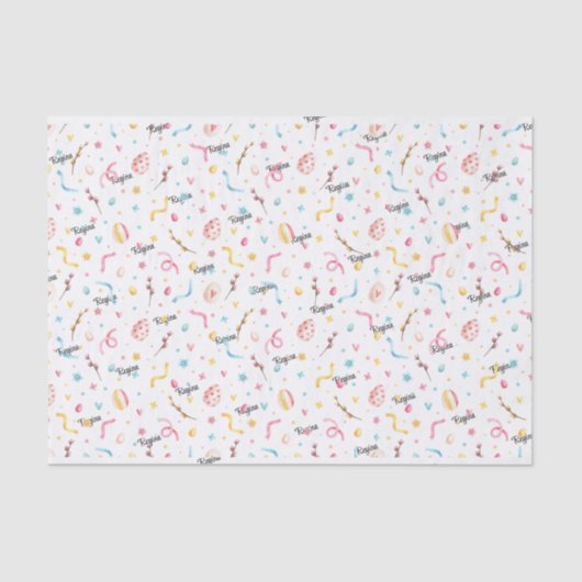 Weefselpapier 3-vellen, naam Pasen Spring Pattern Tissuepapier (Voorkant)