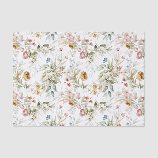 Weefselpapier 3 Waterverf pioenen Nederlands still Tissuepapier (Voorkant)