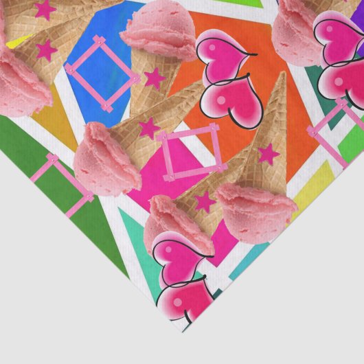 Weefselpapier Aardbeienijs Abstract Tissuepapier (Detail)