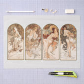 WEEFSELPAPIER : ALPHONS MARIA MUCHA : DE SEIZOEN TISSUEPAPIER (Craft)