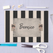 Weefselpapier beige witte strepen tissuepapier (Craft)