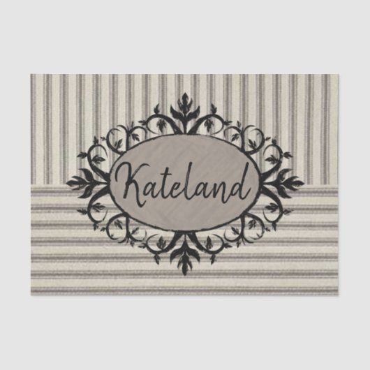 Weefselpapier beige zwarte streep tissuepapier (Voorkant)