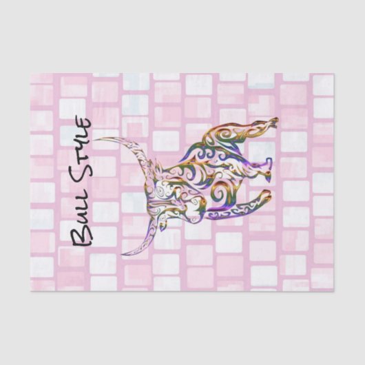 Weefselpapier Bull Stijl Roze Brick Tissuepapier (Voorkant)