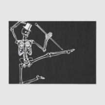Weefselpapier DANCING SKELETON MET HAT