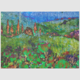Weefselpapier Decoupage Van Gogh Style Landschap Tissuepapier