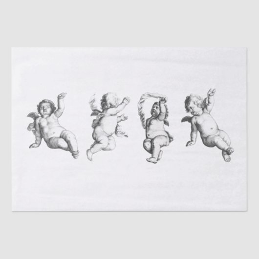WEEFSELPAPIER DECOUPAGINA : CHERUBS TISSUEPAPIER (Voorkant)