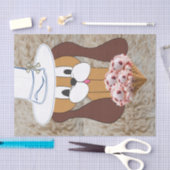 Weefselpapier Dog aardbei-ijscrème Tissuepapier (Craft)