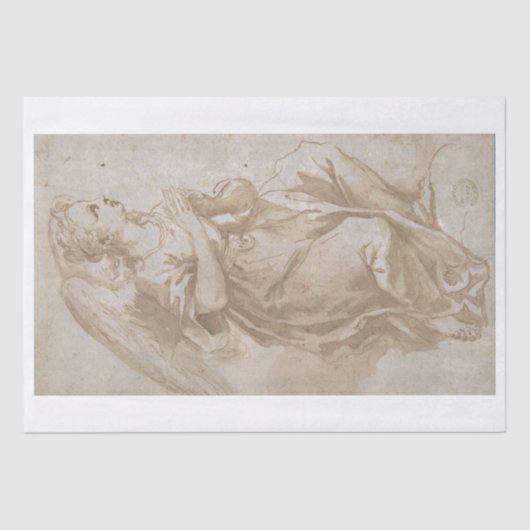 WEEFSELPAPIER : EEN ANGEL - 17e C Tissuepapier (Voorkant)