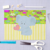 Weefselpapier Floral - Gele Stripes Elephant Tissuepapier (Craft)