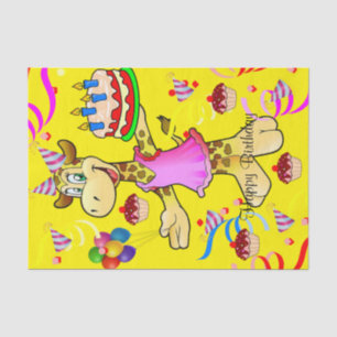 Weefselpapier Giraffe Happy Birthday Tissuepapier