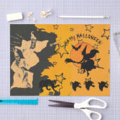 WEEFSELPAPIER HALLOEEN WITCH OP BROOM TISSUEPAPIER (Craft)