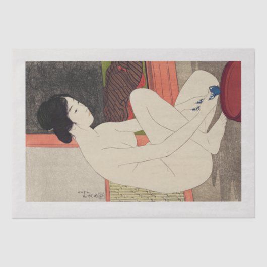 WEEFSELPAPIER : JAPANESE WOODBLOCK : SHINSUI ITE TISSUEPAPIER (Voorkant)