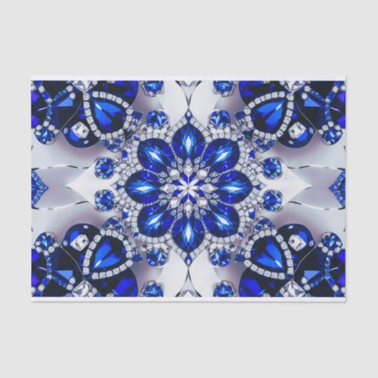 Weefselpapier met Blauw Wit kleuren ontwerp Tissuepapier (Voorkant)